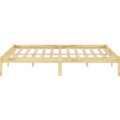 Cadre de lit sans matelas bois massif 140x190 cm><noscript><img width=