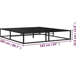 Cadre de lit sans matelas noir métal 160x200 cm><noscript><img width=