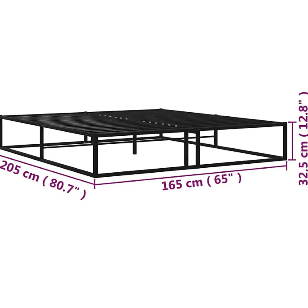 Cadre de lit sans matelas noir métal 160x200 cm>Vidaxl Hot