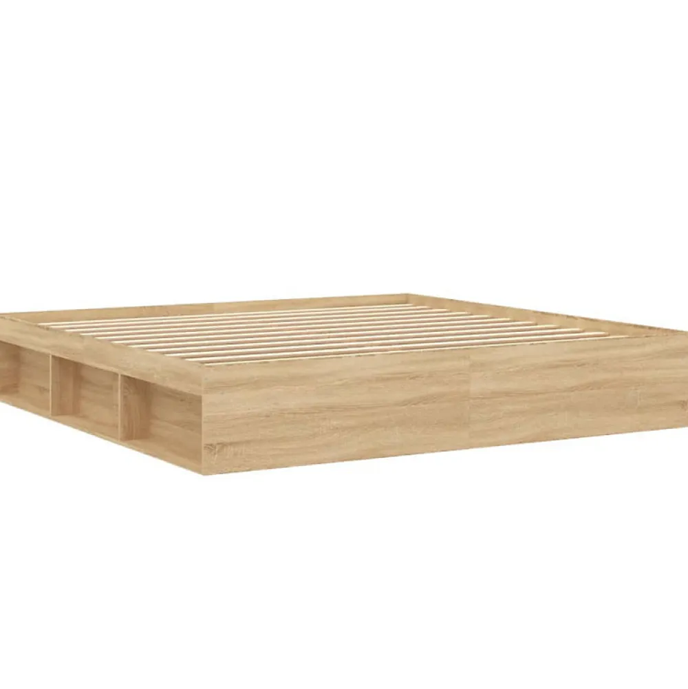 Vidaxl Cadre de lit sans matelas chêne sonoma 200x200 cm* Sommier