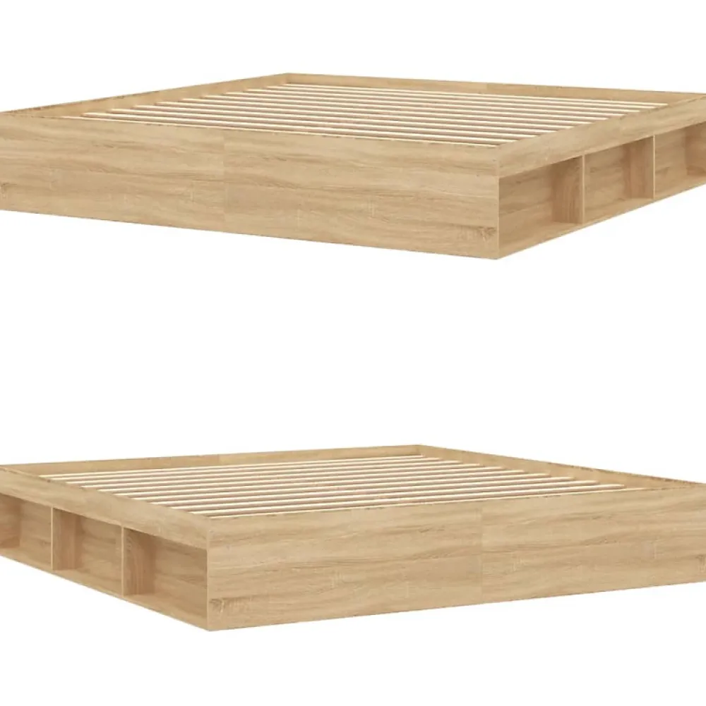 Vidaxl Cadre de lit sans matelas chêne sonoma 200x200 cm* Sommier