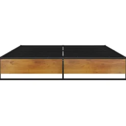 Cadre de lit sans matelas noir métal 160x200 cm><noscript><img width=