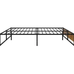 Cadre de lit sans matelas noir métal 160x200 cm><noscript><img width=