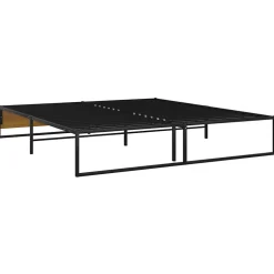 Cadre de lit sans matelas noir métal 160x200 cm><noscript><img width=