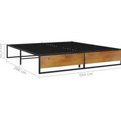 Cadre de lit sans matelas noir métal 160x200 cm><noscript><img width=