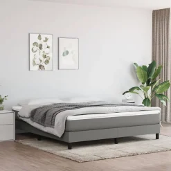 Vidaxl Cadre de lit sans matelas gris foncé 160x200 cm tissu* Sommier