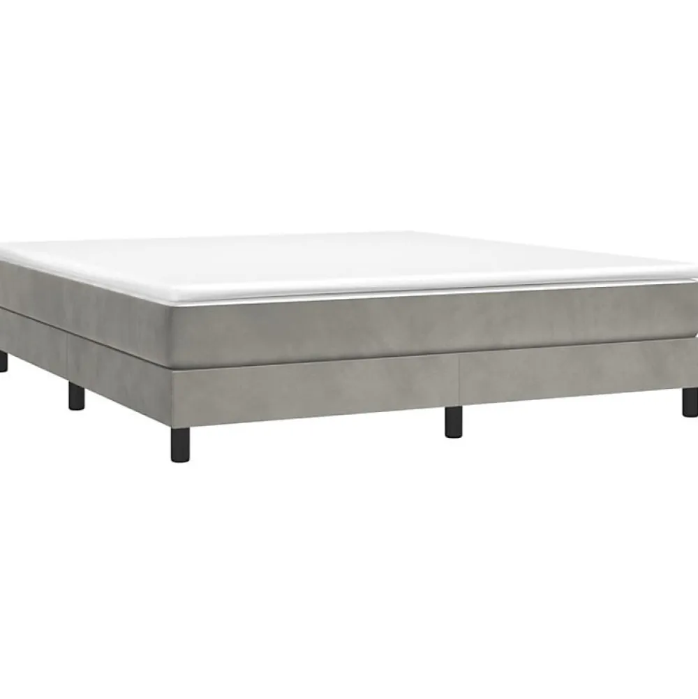 Cadre de lit sans matelas gris clair 180x200 cm velours>Vidaxl Outlet