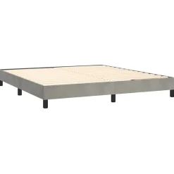 Cadre de lit sans matelas gris clair 180x200 cm velours><noscript><img width=