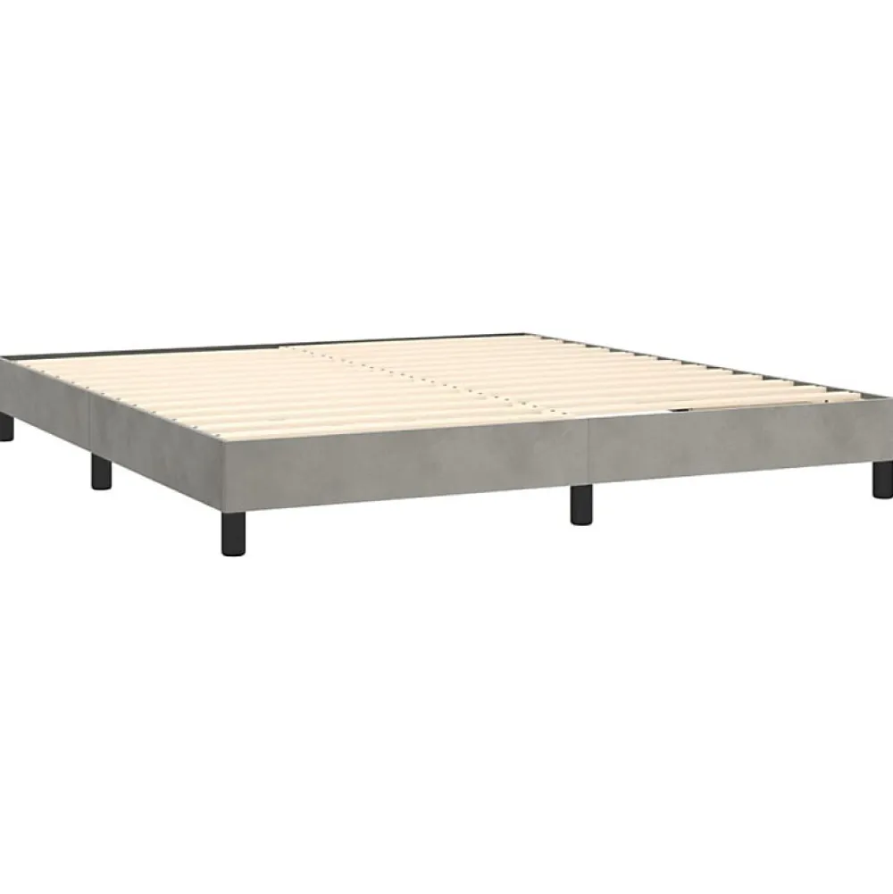 Cadre de lit sans matelas gris clair 180x200 cm velours>Vidaxl Outlet
