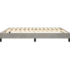 Cadre de lit sans matelas gris clair 180x200 cm velours><noscript><img width=