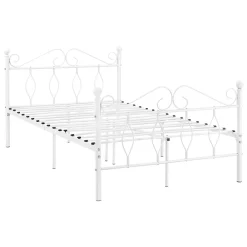 Cadre de Lit Simple Apolda en Métal 120 x 200 cm Blanc Mat en.casa><noscript><img width=