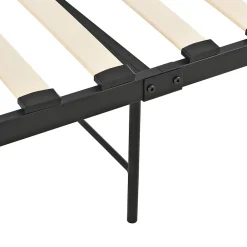 [En.Casa] Cadre de Lit Simple Falun Acier Laqué 90 x 200 cm Noir Mat en.casa* Lit Simple