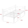 [En.Casa] Cadre de Lit Simple Kerava en Métal 90x200 cm Blanc Mat en.casa* Lit Simple