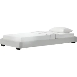 Corium Cadre de Lit Simple Masari Rembourré avec Similicuir Blanc 200 x 90 cm* Lit Simple