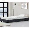 Cadre de Lit Simple Masari Rembourré avec Similicuir Noir 200 x 90 cm>Corium Outlet