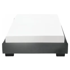 Cadre de Lit Simple Masari Rembourré avec Similicuir Noir 200 x 90 cm><noscript><img width=