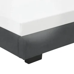 Cadre de Lit Simple Masari Rembourré avec Similicuir Noir 200 x 90 cm><noscript><img width=