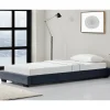Cadre de Lit Simple Masari Rembourré avec Lin Gris Foncé 200 x 90 cm>Corium New