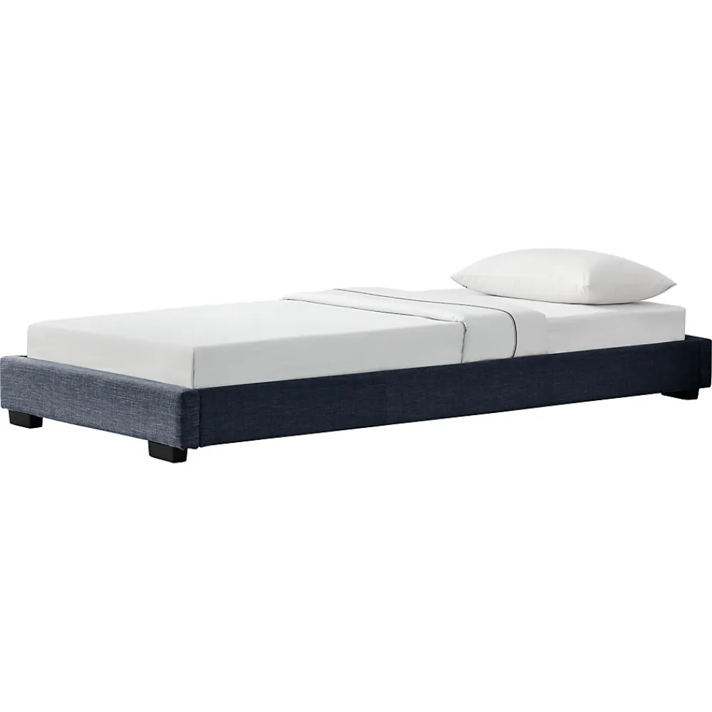Cadre de Lit Simple Masari Rembourré avec Lin Gris Foncé 200 x 90 cm>Corium New