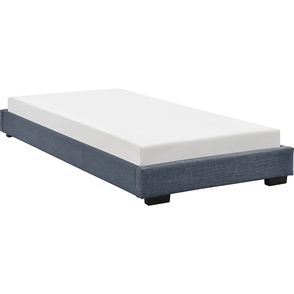 Cadre de Lit Simple Masari Rembourré avec Lin Gris Foncé 200 x 90 cm>Corium New