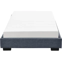 Cadre de Lit Simple Masari Rembourré avec Lin Gris Foncé 200 x 90 cm><noscript><img width=