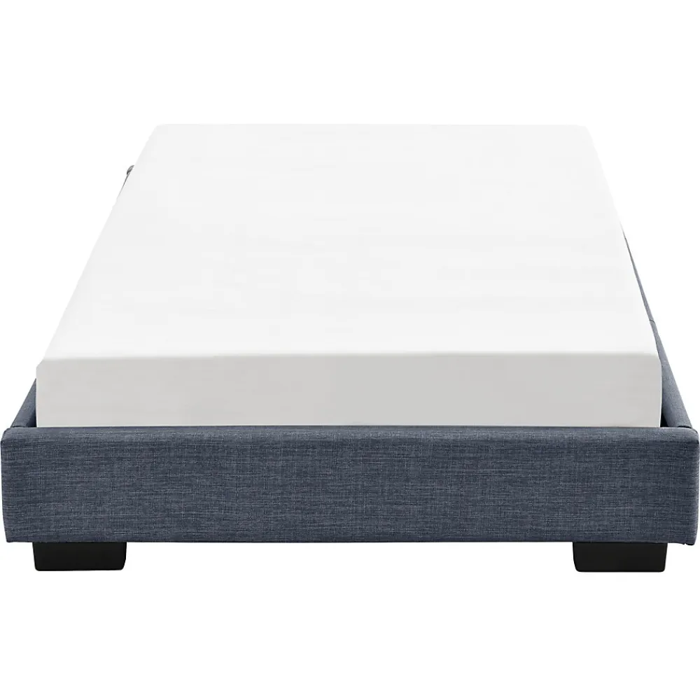 Cadre de Lit Simple Masari Rembourré avec Lin Gris Foncé 200 x 90 cm>Corium New
