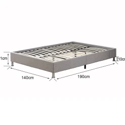 Teeno Cadre de lit 140x190cm, Plateforme capitonné 31 cm Sommier,8 Pieds* Lit Double