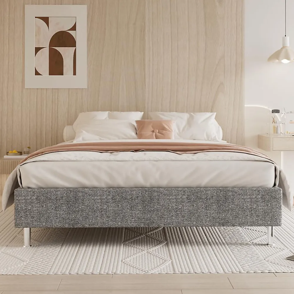 Cadre de lit 160x200cm, Plateforme capitonné 31 cm Sommier,8 Pieds>Teeno Hot