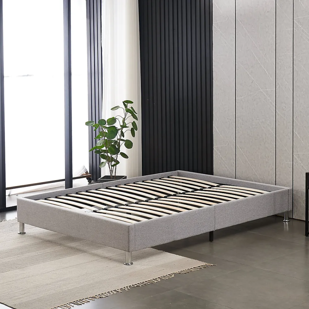 Cadre de lit 160x200cm, Plateforme capitonné 31 cm Sommier,8 Pieds>Teeno Hot