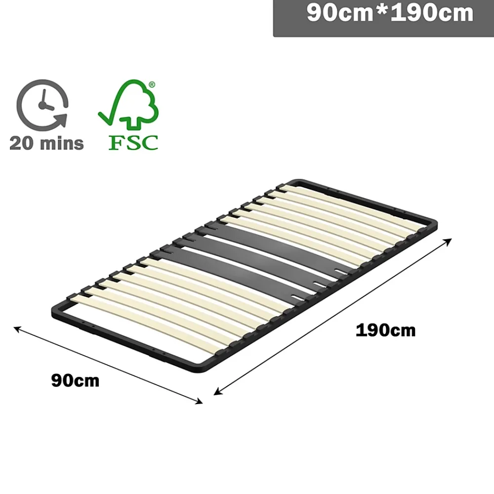 Teeno Cadre lattes 90x190 cm, 1x15 Lattes Peuplier Naturel* Sommier