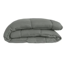 CALGARY Couette chaude Microfibre 400g/m² Acier & Argent 240x260cm><noscript><img width=