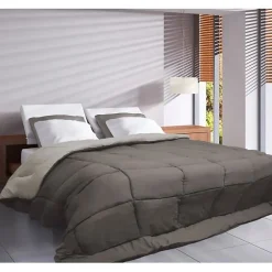 CALGARY Couette chaude Microfibre 400g/m² Taupe & Lin 240x260cm>Toison d'Or Hot