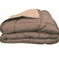 CALGARY Couette chaude Microfibre 400g/m² Taupe & Lin 240x260cm><noscript><img width=