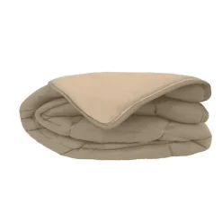CALGARY Couette chaude Microfibre 400g/m² Taupe & Lin 240x260cm><noscript><img width=