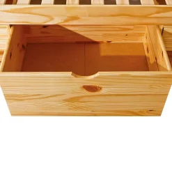 Altobuy CALI - Lit 140x200cm multi-rangement Bois Massif* Lit Double