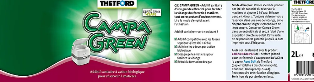 Campa Green additif sanitaire à action Thetford 2L* Nettoyant Pour Wc