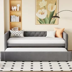 Redom Canapé 3 places convertible 140x190 cm, couchage d'appoint en tissu, design contemporain et fonctionnel* Lit Coffre