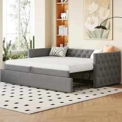 Redom Canapé 3 places convertible 140x190 cm, couchage d'appoint en tissu, design contemporain et fonctionnel* Lit Coffre