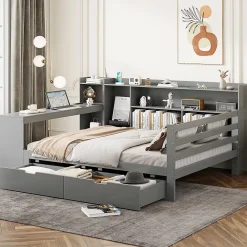 Redom Canapé 3 places convertible 200x90x85 cm avec coffre de rangement en tissu, dossier réglable et design contemporain* Lit Coffre