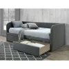 Canapé lit ZITO 90x200 cm coloris gris avec deux tiroirs et sommier inclus>Meublorama Online