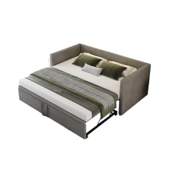 Simple Life Canapé-lit Extensible 90/180 X 200 Cm Avec Sommier à Lattes,canapé Lit 2 Places,velours, Gris* Lit Coffre