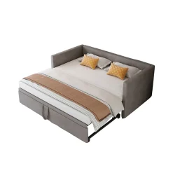 Fortuna lai Canapé-lit extensible 90/180 x 200 cm avec sommier à lattes,canapé lit 2 places,velours, gris* Lit Coffre