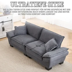 ProximaX Canapé-lit pliant 2 places Gris foncé, design moderne, matelas intégré, idéal pour salon et bureau* Lit Double