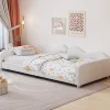 Redom Canapé-lit rembourré 90 sur 200 cm lit multifonction avec dossier et accoudoirs tissu Teddy blanc pour adultes ou invités* Lit Simple
