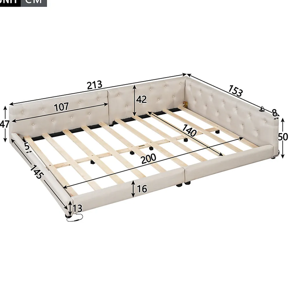 Canapé-lit 140x190 cm convertible clic-clac avec coffre de rangement en tissu gris, design contemporain>Redom Clearance