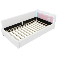 Canapé-lit 140x190 cm convertible en tissu avec coffre de rangement, style contemporain, accoudoirs rembourrés><noscript><img width=