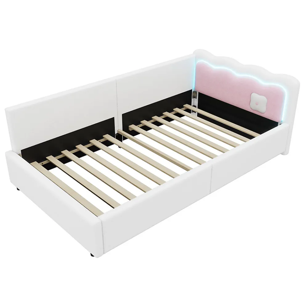 Canapé-lit 140x190 cm convertible en tissu avec coffre de rangement, style contemporain, accoudoirs rembourrés>Redom
