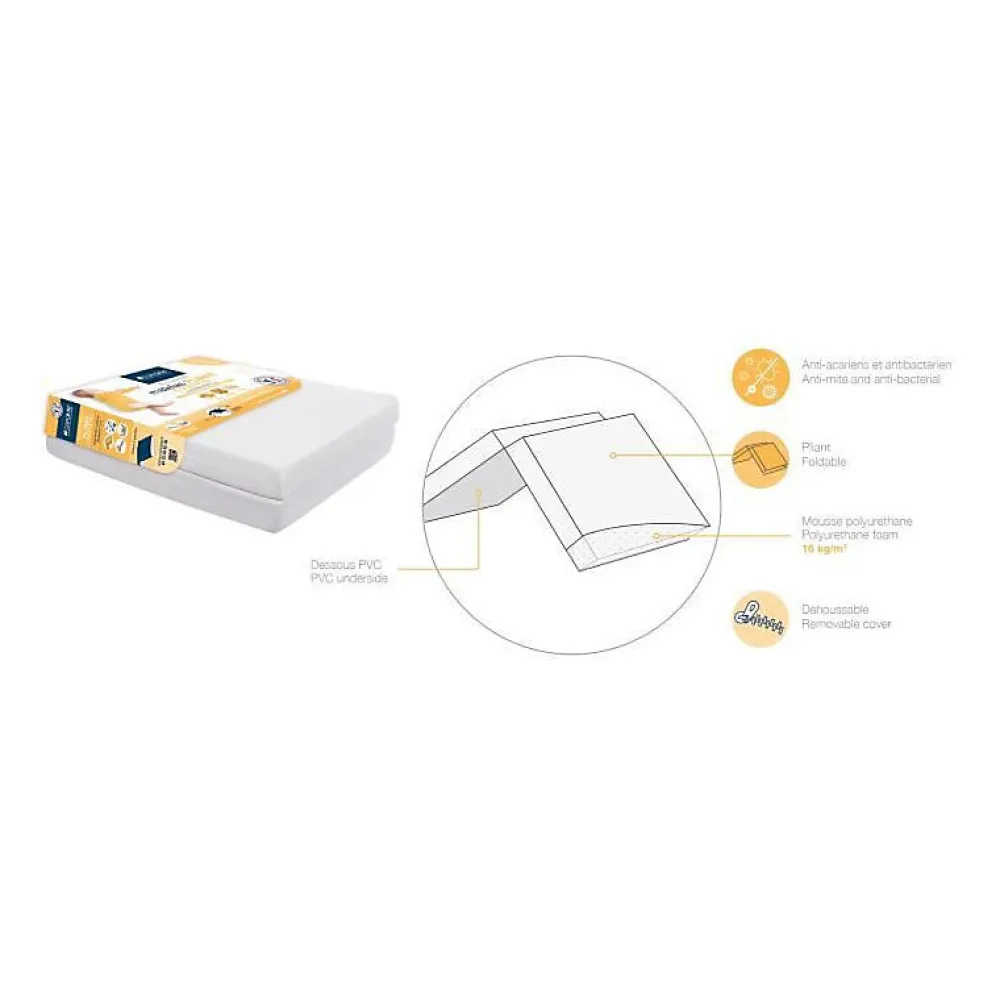 Matelas Pliant 2 Parties Ecru - 60x120 cm>Candide Best