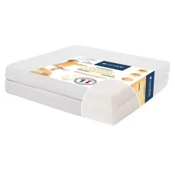 Matelas Pliant 2 Parties Ecru - 60x120 cm><noscript><img width=
