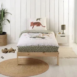 Bleu Calin Caradou Parure de lit Enfant 90x190cm Avec Couette Motif Jungle* Parure De Lit